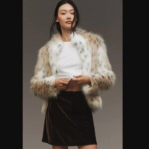 Anthropologie The Tilda Velvet Mini Slip Skirt in Dark Cocoa M NWT